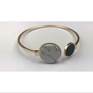 Jewelry - White and Black Round Marble Bangle Bracelet Jewelry - White and Black Round Marble Bangle Bracelet